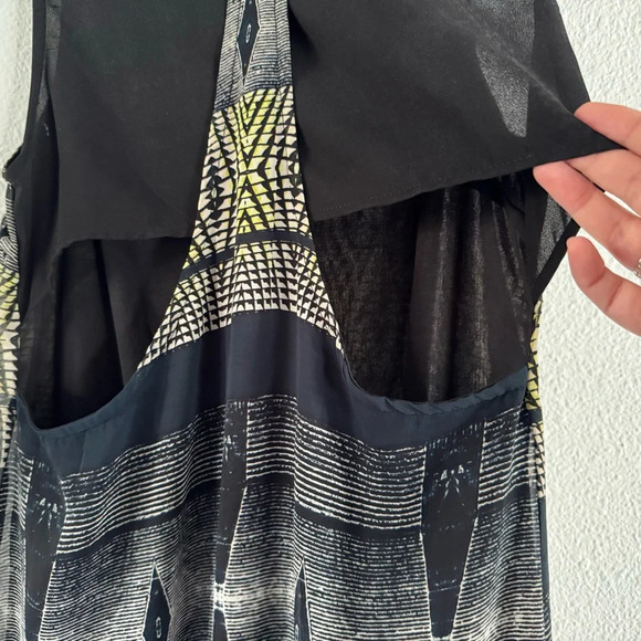 ASTR Tank Dress Racer Back Sheer Dress Geometric Small Aztec #ADR92810 Cocktail - Picture 5 of 13